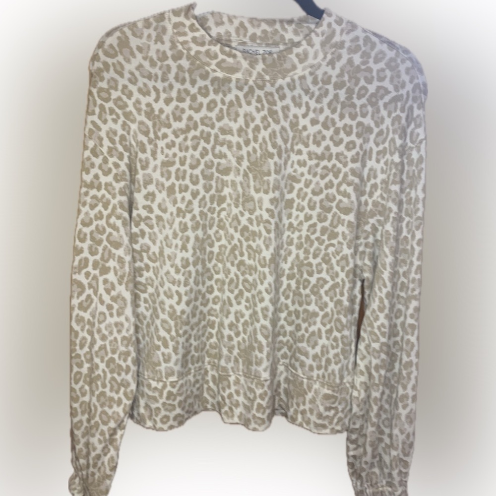 Rachel Zoe New York Women’s-Medium-Stretchy Long sleeve Animal Print Cream Top - Picture 5 of 5